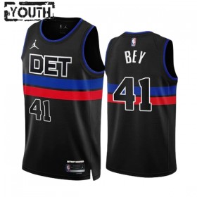 Dres Detroit Pistons Saddiq Bey 41 Jordan 2022-23 Statement Edition Crno Swingman - Dječji